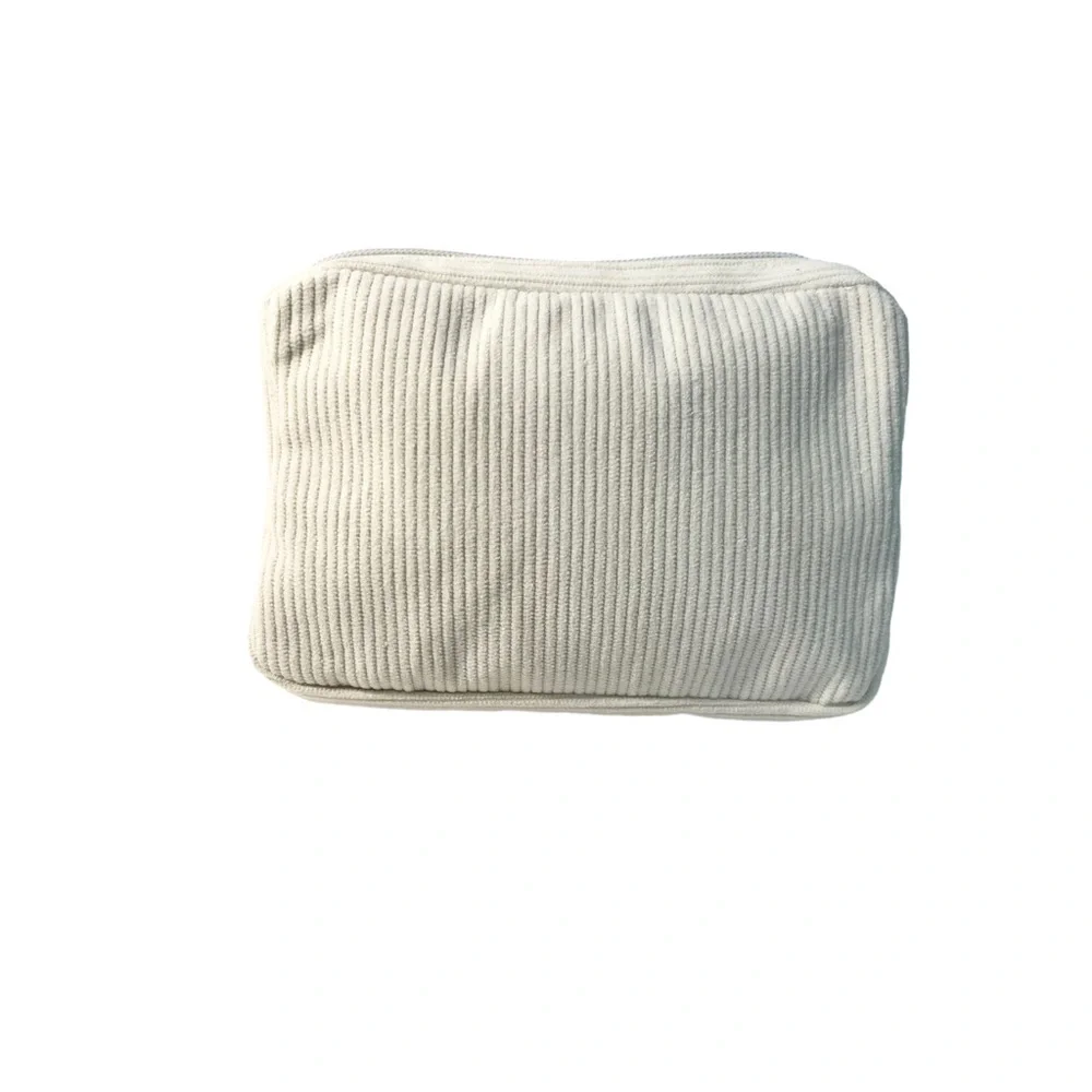 Kawaii Miffy Corduroy Cosmetic Bag | Cream Plush Pencil Case |